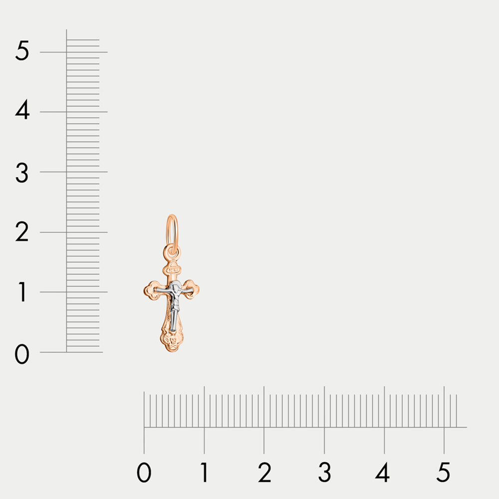 Крест женский православный из розового золота 585 пробы без вставок (арт. ПШ0005А)