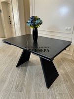 Кухонный раскладной стол "Хилтон", черный мрамор
