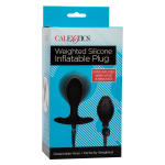 Черная расширяющаяся анальная пробка Weighted Silicone Inflatable Plug M (Цвет: черный)
