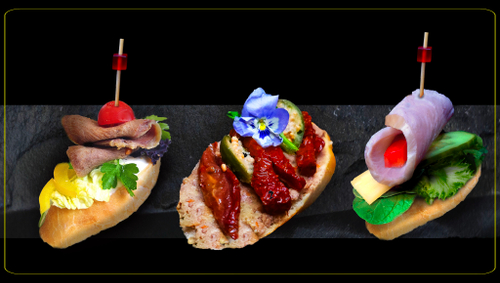 Сет № 7 Брускетты с Ростбифом, Ветчиной и Паштетом