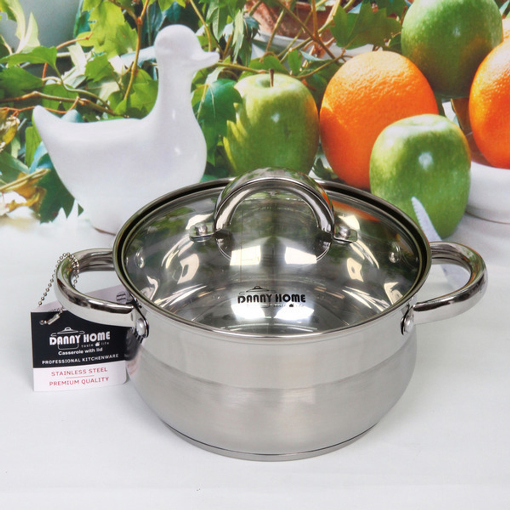 Набор посуды из нержавеющей стали ADELE 3 предмета (3 кастрюли 1,9л, 2,7л, 3,4л), DH08-6