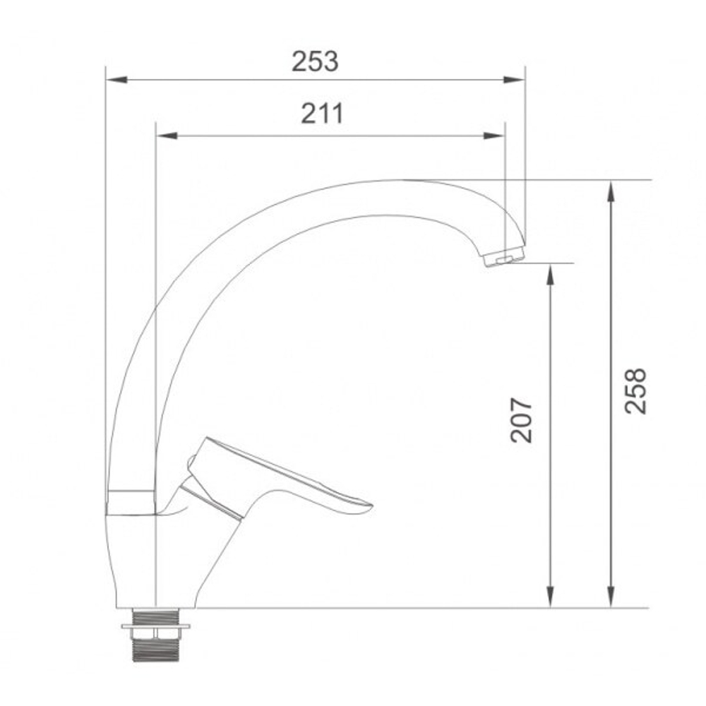 СМЕСИТЕЛЬ Д/КУХНИ VODA FLOW R ИЗЛИВ FL 519