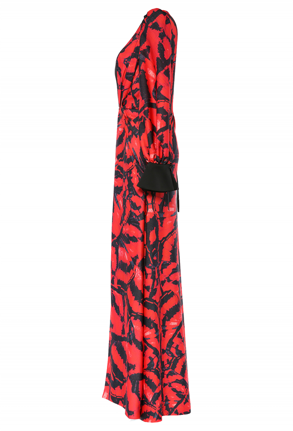 Платье в пол красное c принтом 42 -19 SS