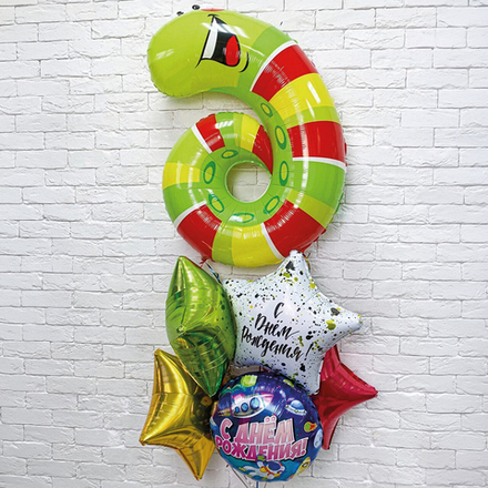 Композиция из воздушных шаров "Фонтан ассорти"
