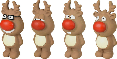 Рождественские игрушки Лось 14 см, с пищалкой, латекс, в ассортименте, Flamingo