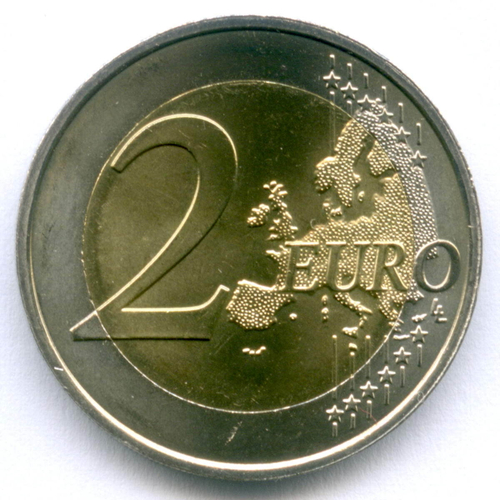 2 евро 2007 год. Люксембург. Дворец Великих герцогов. Биметалл UNC