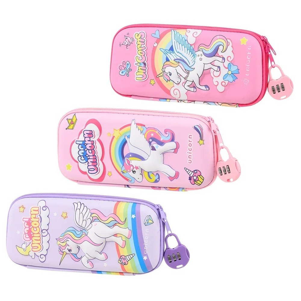 Пенал-косметичка Basir без наполнения, 22,5*10*5,5 см, серия "Единорог", ассорти