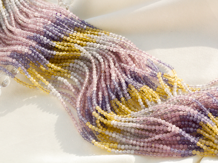 Кварц микс 2,4мм, огранка (нить бусин)