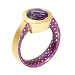 Кольцо с Аметистом, Эмаль, R0178-23/12