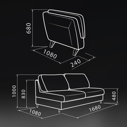 Прямой диван "Сорренто" (Шенилл Limber 9)
