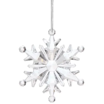 Подвеска «Хрустальная снежинка» 10 см (набор 2 шт), Прозрачный