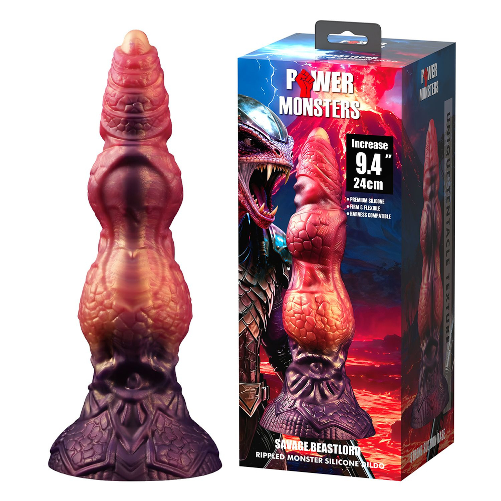 Фаллоимитатор-гигант на присоске Savage Beastlord - 24 см. (Цвет: разноцветный)