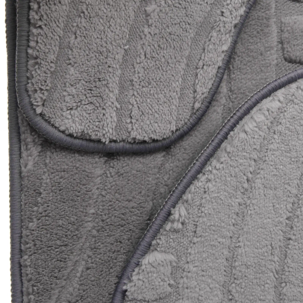 Набор для ванной и туалета 3 пр. «Лия» ( 2 коврика 50*80+50*40, 1 чехол на крышку) серый