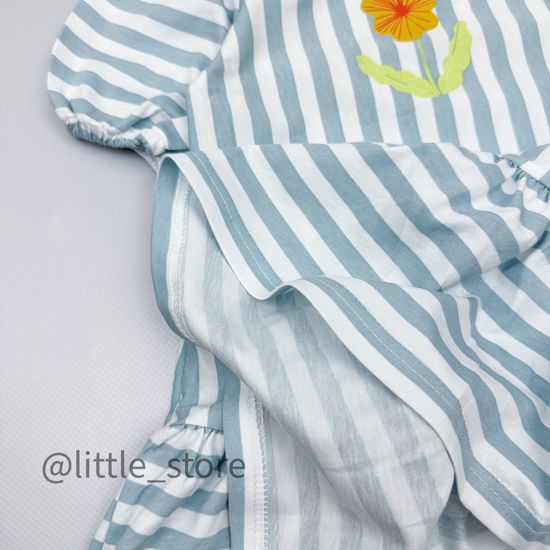 Платье хлопковое, Голубая полоска на белом