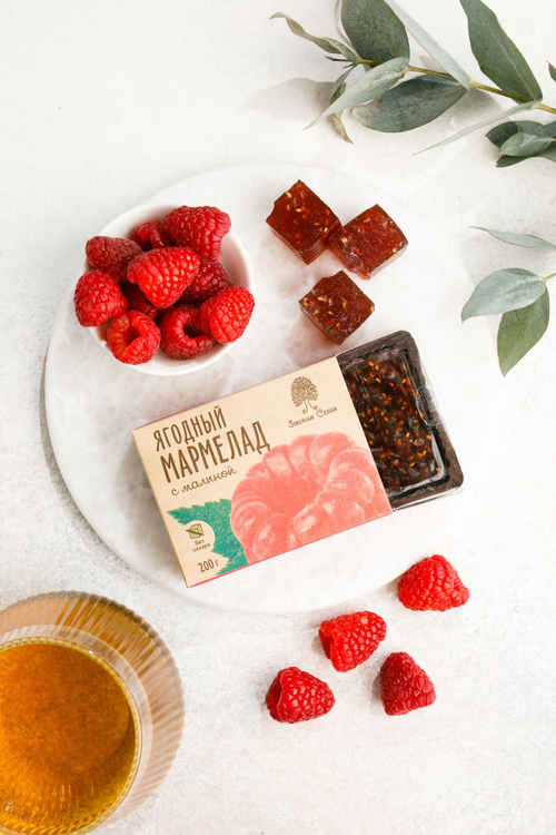 Мармелад ягодный с Малиной / брикет / 200 г / ТМ Сибирский кедр