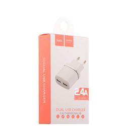 Адаптер питания Hoco C12 Smart dual USB charger Apple&amp;Android (2USB: 5V max 2.4A) Белый