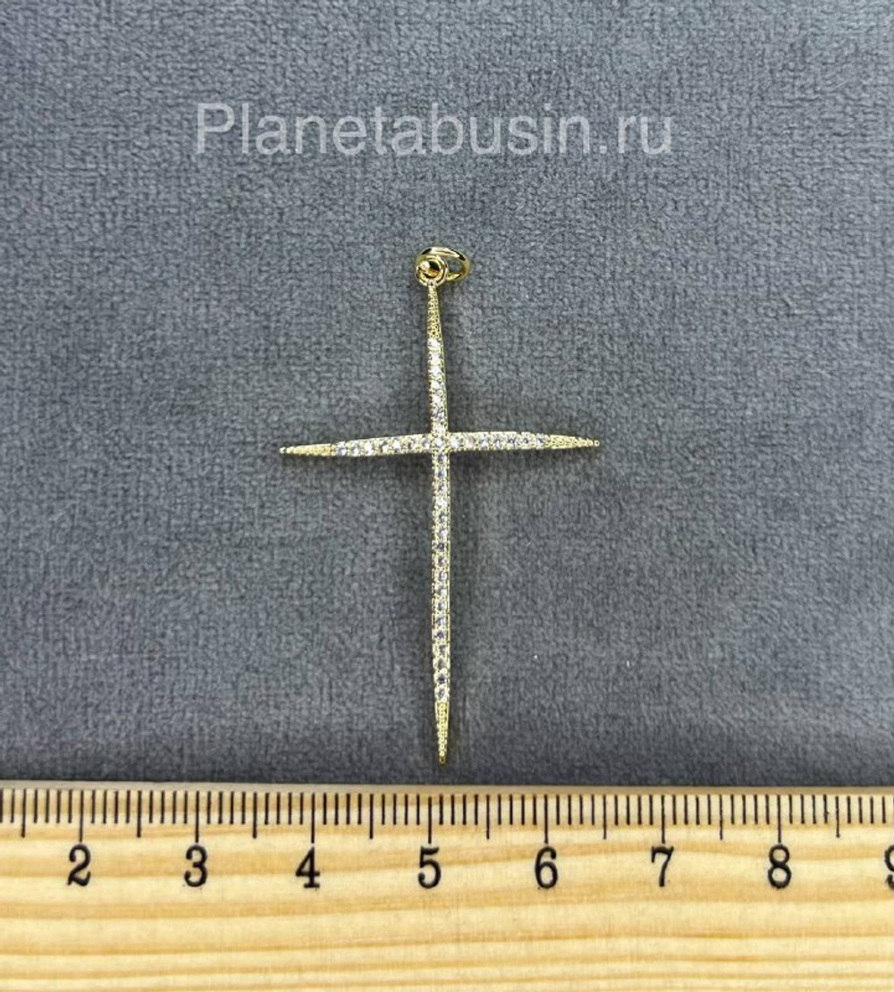 Подвеска люкс (Корея) крест с микроцирконами 0877