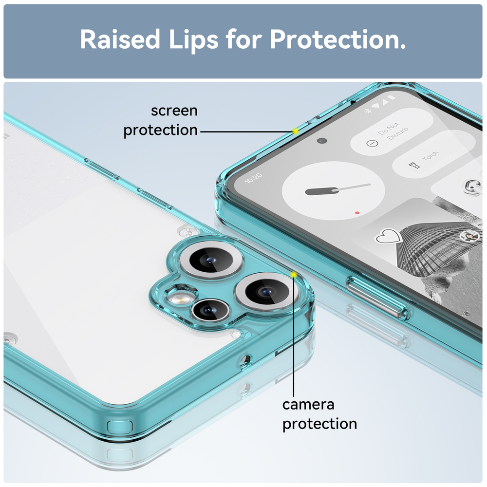 Усиленный чехол с мягкими рамками бирюзового цвета для Nothing CMF Phone 2 Pro, увеличенные защитные свойства