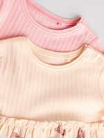 Платье для девочки Next E65-155, 2 шт., Бежевый, Розовый