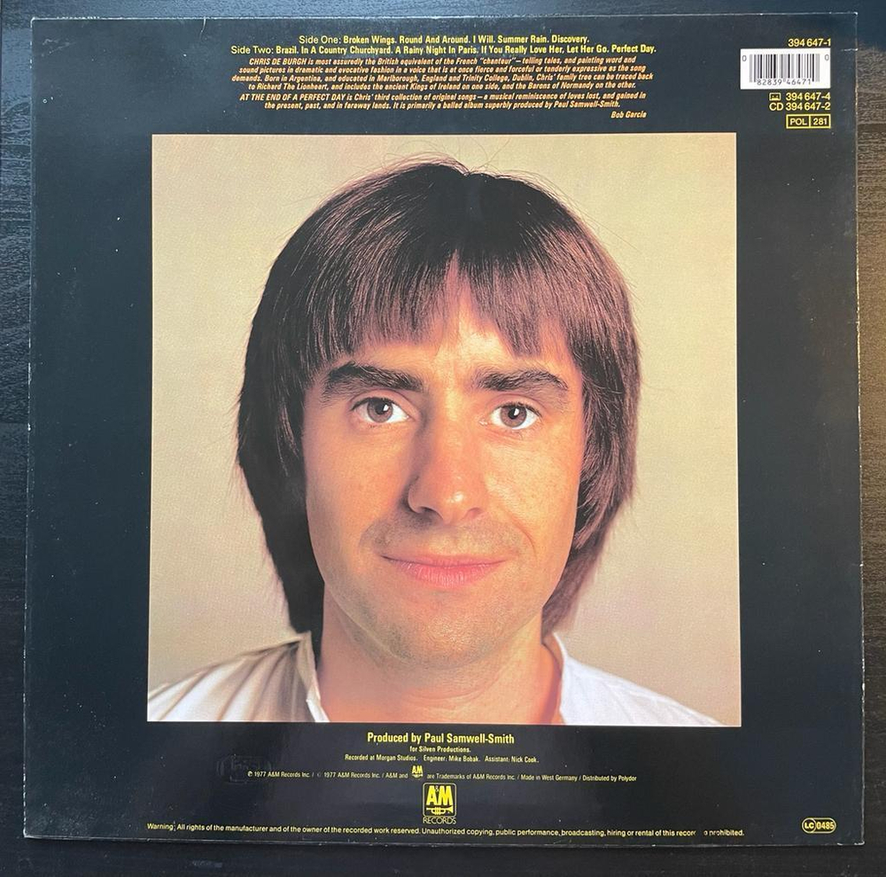Chris de Burgh - At the end of a perfect day (Германия 1977г.)