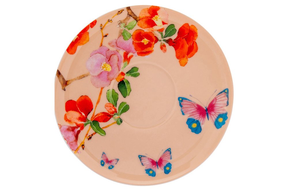 Чашка с блюдцем 400мл Maxwell&Williams Камелии на розовом