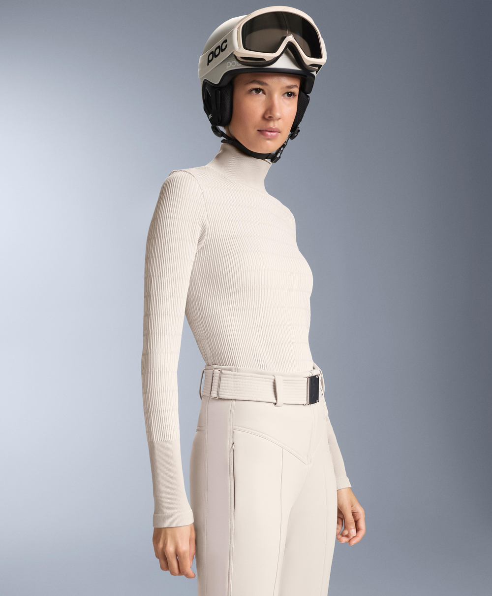 Oysho Бесшовная термофутболка с геометрическим узором Base Layer, светлый серо-коричневый