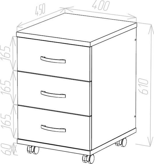 Тумба выкатная Стандарт Про ясень шимо светлый