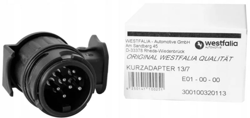 Переходник с Европейского разъема 13-pin на Российский 7-pin Westfalia 300100320113, пластик, черный