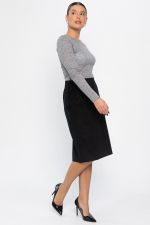 Юбка вельветовая Жасмин (черная) Ю14441-25М LT Collection