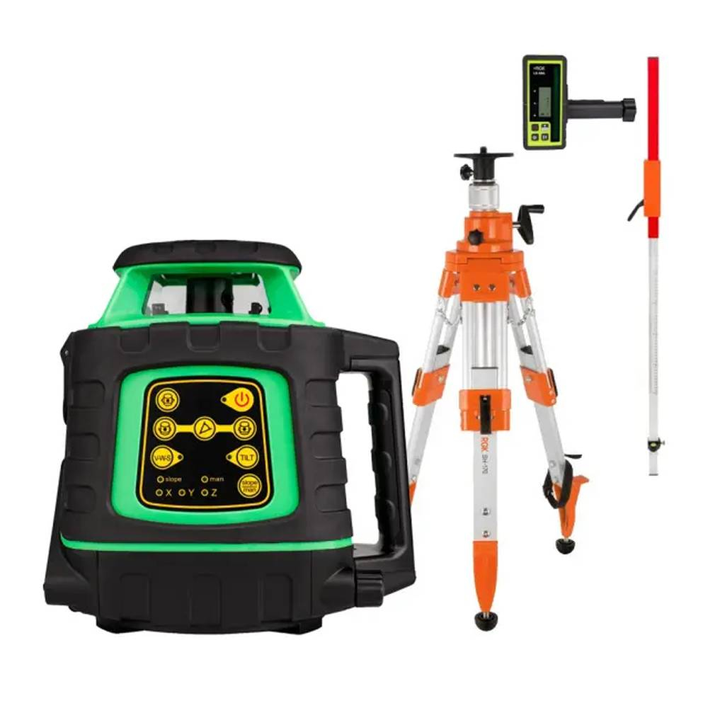 Комплект: ротационный нивелир AMO ROTOR 300G + штатив рейка приемник 133804