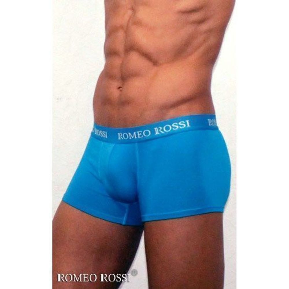 Мужские трусы боксеры c резинкой Romeo Rossi бирюзовые RR6005-10