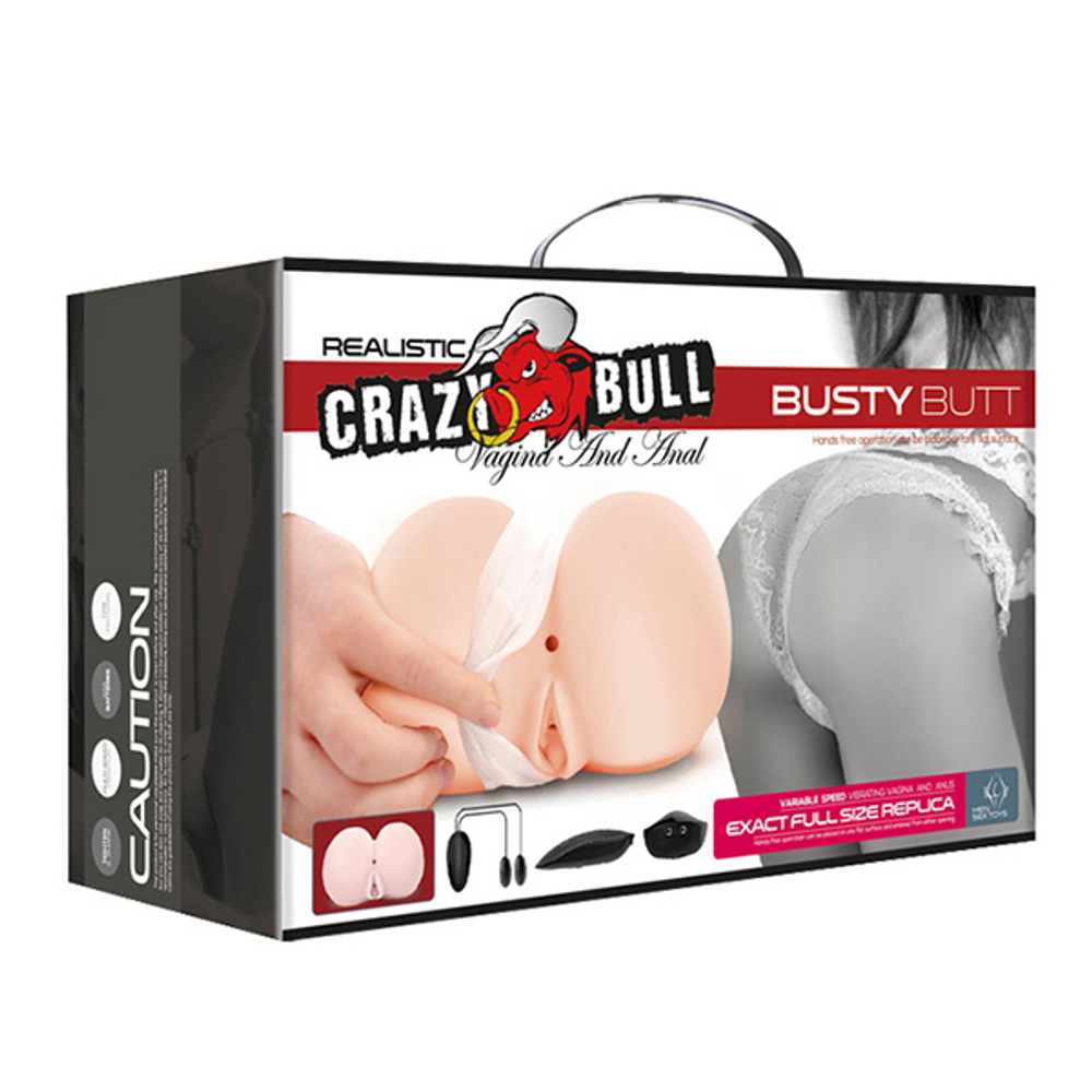 Вибромастурбатор 16,6х15х10,3см (вагина и анус) Baile Crazy Bull Realistic Busty Butt BM-009141Z-1