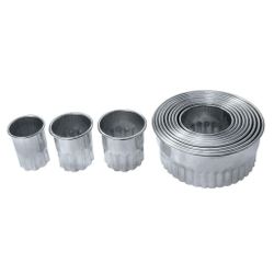 Набор кондитерских форм "Круг рифленый" 12 шт. d26-103 мм h5 см нерж. P.L.