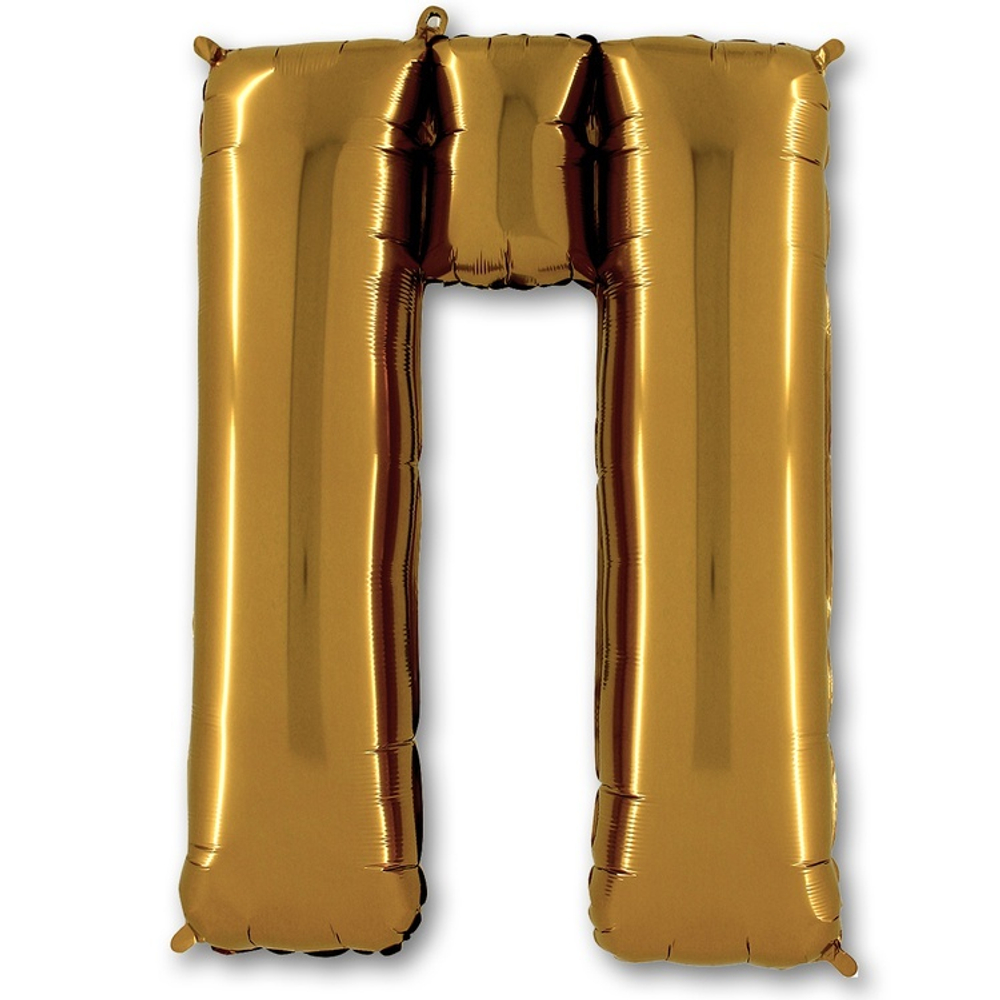 Фольгированная фигура, Буква П 100 см Gold