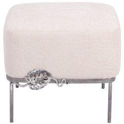 Банкетка Monstera Deliciosa (Монстера) Квадро Айвори Античное серебро