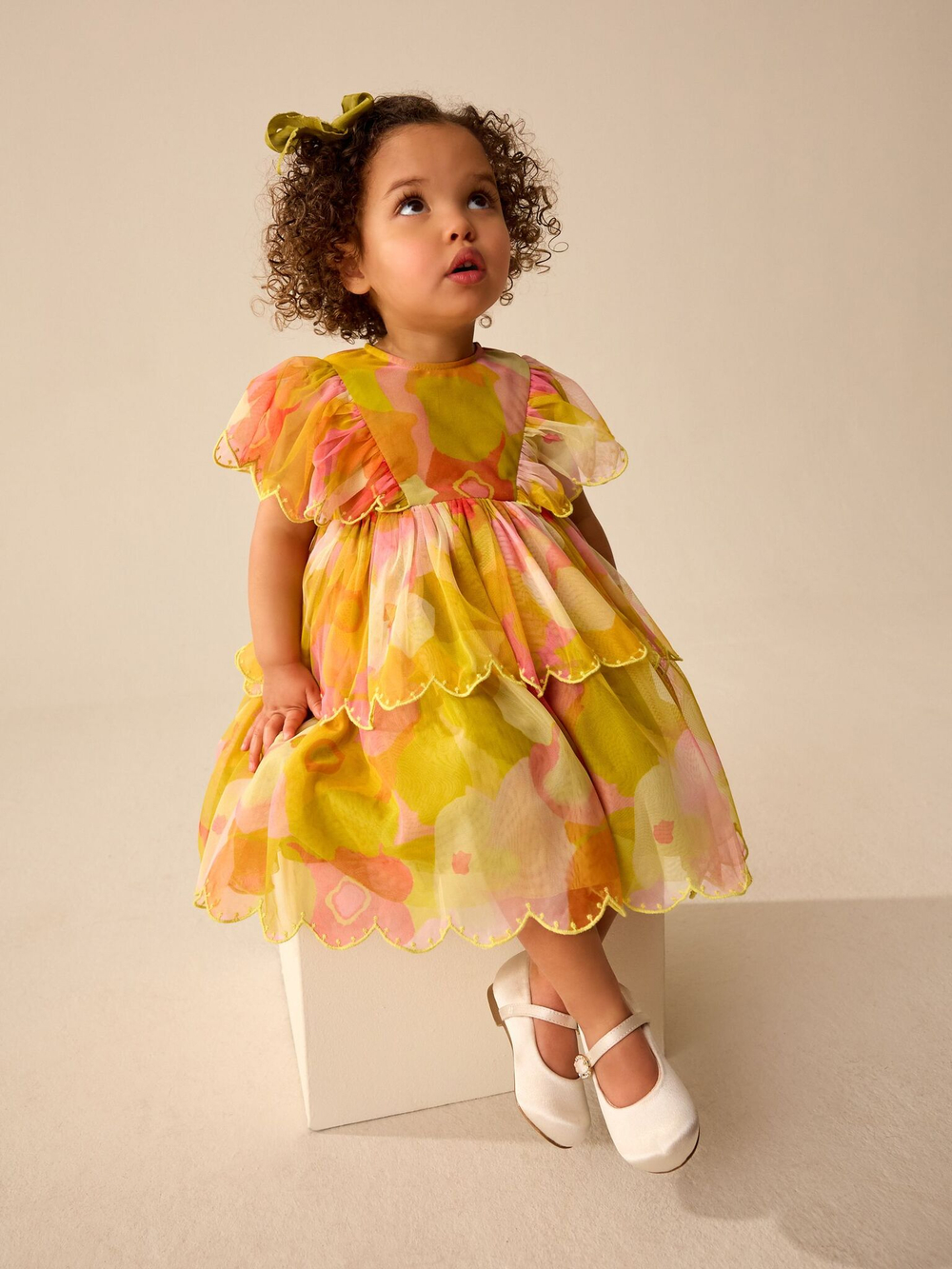 Платье для девочки Next AG9-800, Желтый, Розовый