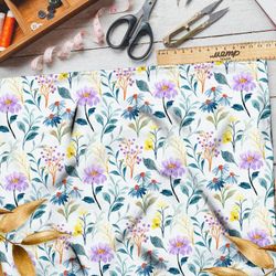 Ткань блэкаут минималистичный цветочный принт