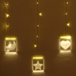 Гирлянда для дома БАХРОМА ш2,0м* в90/70см 36 ламп LED «3D Фантазия»,8 реж., с пультом Д/У, IP-20, Теплый белый (USB)