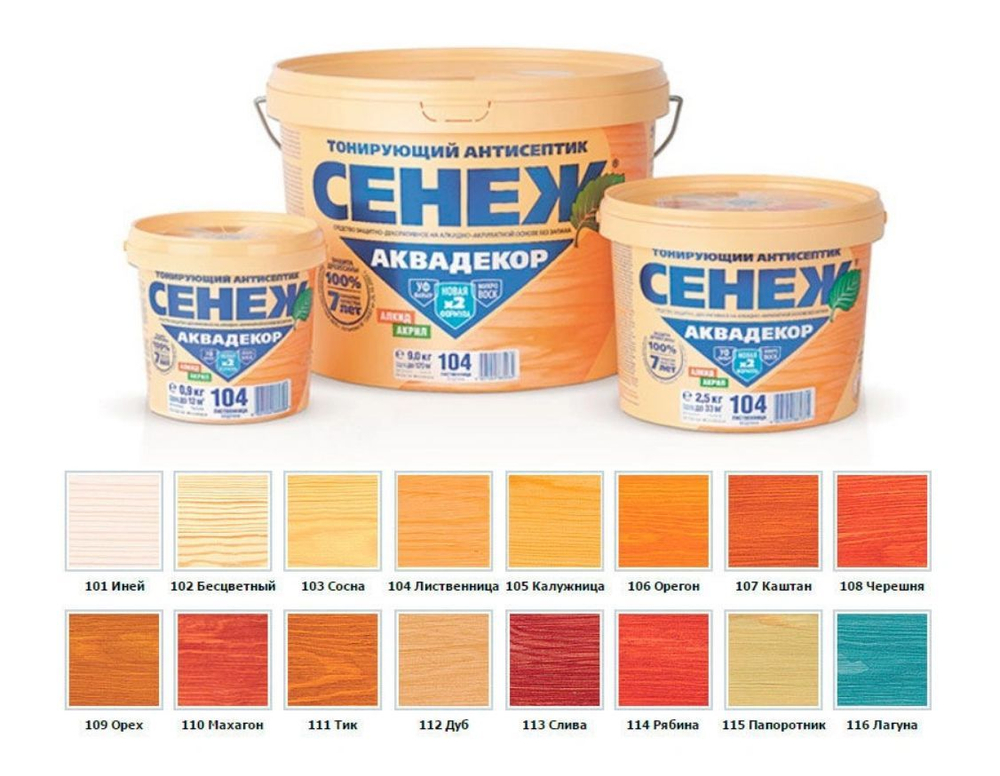 Тонирующий антисептик "СЕНЕЖ АКВАДЕКОР" венге 0,9кг