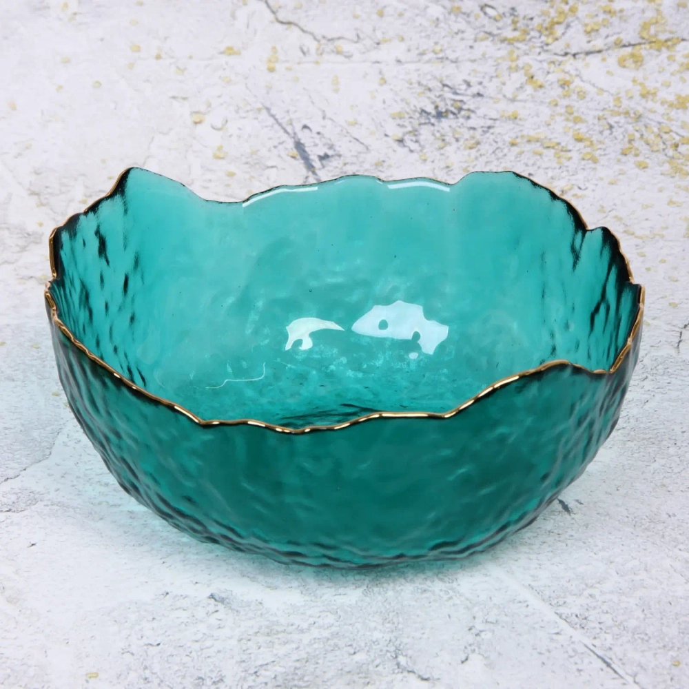 Салатник стеклянный «ICE CRYSTAL» 20см морской