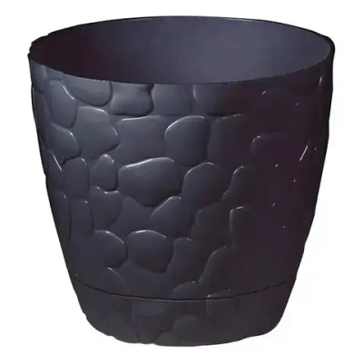 Кашпо КАМНИ D150мм 1,4л коричневый ротанг 0,128,147х0,147м