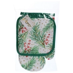 Прихватка в наборе с варежкой «Зимняя ягода», 17,5*17,5 см и 27*17 см