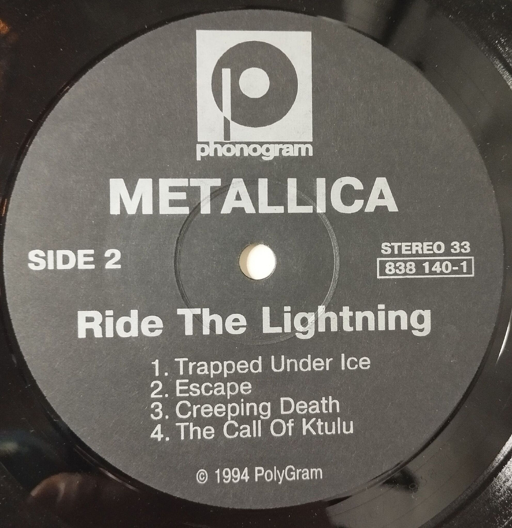 Винтажная виниловая пластинка LP Metallica Ride The Lightning (Россия 1994)