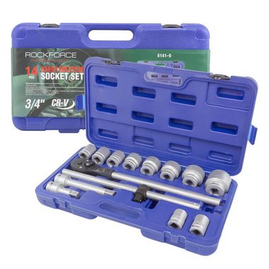 Набор инструментов 14пр.3/4''12гр.(22,24,27,30,32,36,38,41,46,50), в кейсе RockForce##Rock FORCE RF-6141-9