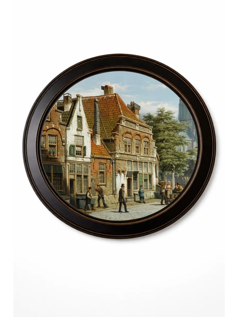 Картина на стену в круглой раме на холсте 47 см