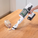 Пылесос вертикальный акк. Greenworks SV24360, 24V, б/щет, 250 Вт, 17 кПа, электрощетка, 2 насадки, LED, белый+серебро, 1х4Ач и ЗУ (4702107UB)