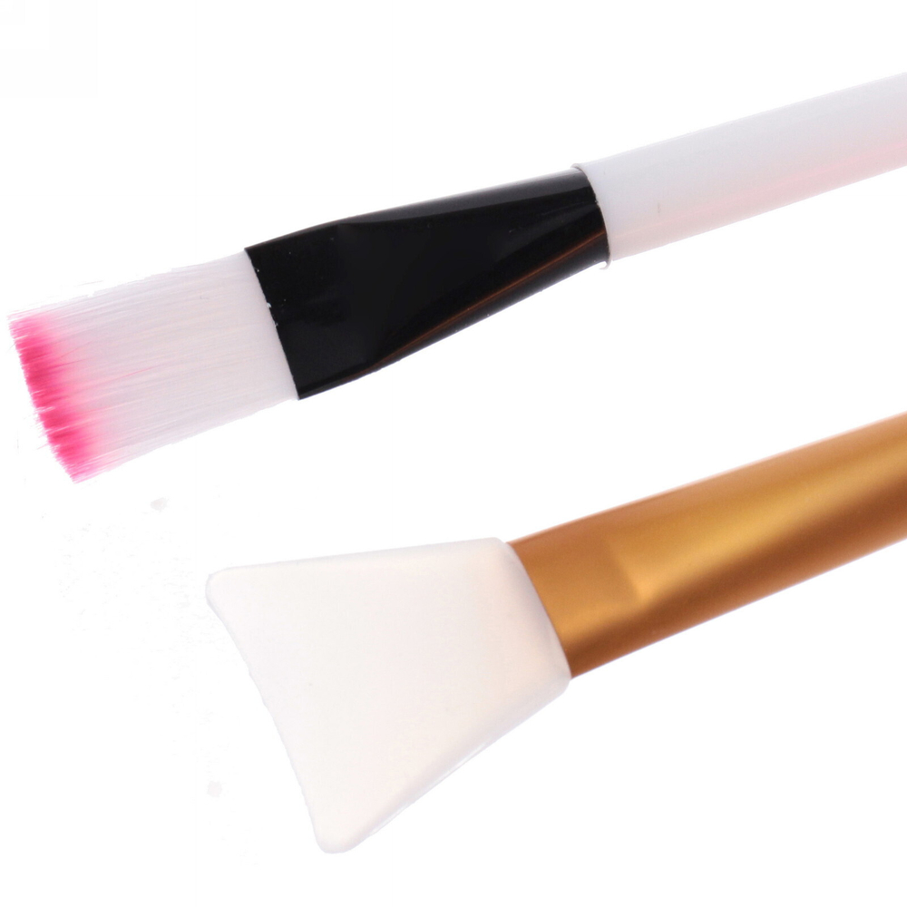 Кисть силиконовая и кисть с ворсом для нанесения маски «Beauty Bar», микс два цвета, 16см