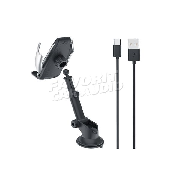 Держатель HOCO CA34 Elegant Silver бесп. зарядка