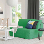 Диван 2-местный - IKEA LYCKSELE LÖVÅS/ЛИКСЕЛЕ ЛЕВОС ИКЕА, 87х100х142 см, зеленый