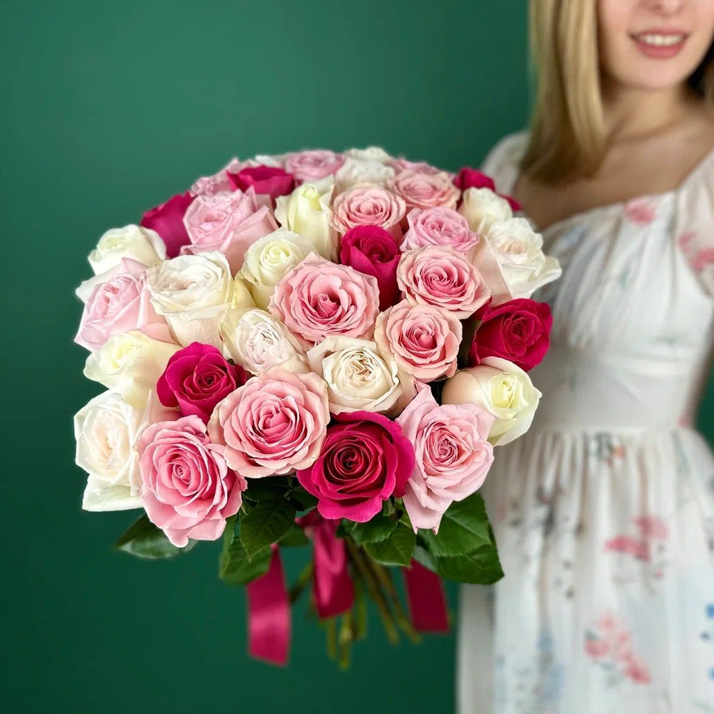 Букет с пионовидными ароматными розами заказать онлайн мск